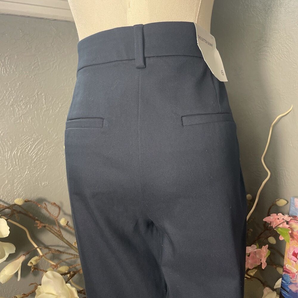 LOFT The Sutton Skinny Pant Women 6 Navy Cotton Blend Stretch Workwear Trouser - Picture 8 of 11
